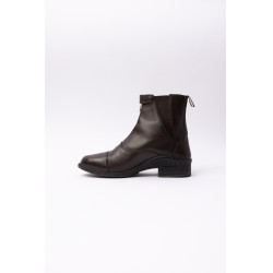 Boots cuir Rose fermeture éclair devant Horze Marron foncé