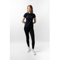 Polo fonctionnel à manches courtes Denise femme Horze Bleu marine foncé