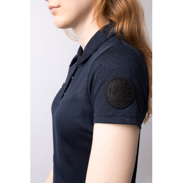 Polo fonctionnel à manches courtes Denise femme Horze Bleu marine foncé