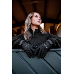 Gants d'équitation B Vertigo Laia femme avec logo imprimé Noir Gants d'équitation B Vertigo Laia femme avec logo imprimé Noir