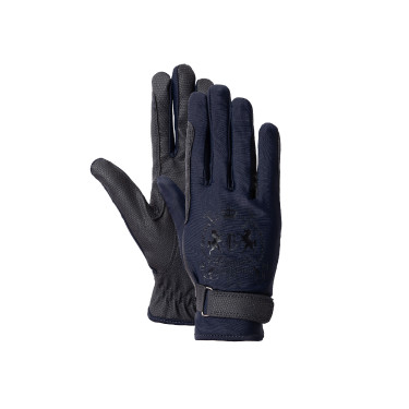 Gants d'équitation B Vertigo Laia femme avec logo imprimé Marine foncé Gants d'équitation B Vertigo Laia femme avec logo imprimé Marine foncé