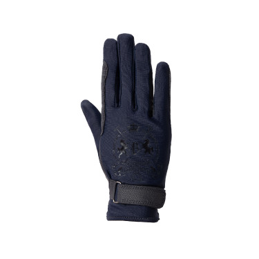 Gants d'équitation B Vertigo Laia femme avec logo imprimé Marine foncé Gants d'équitation B Vertigo Laia femme avec logo imprimé Marine foncé