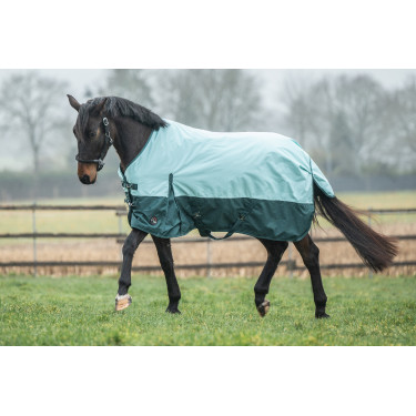 Couverture d'extérieur HKM Chester 600D 100g Turquoise / vert Bleu Couverture d'extérieur HKM Chester 600D 100g Turquoise / vert Bleu