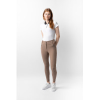 Pantalon d'équitation femme B Vertigo thermique grip intégral Enya Brun boue Beige