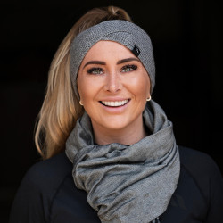 Bandeau Back on Track Nora en laine torsadée Gris