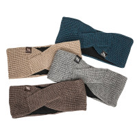 Bandeau Back on Track Nora en laine torsadée Bleu pétrole