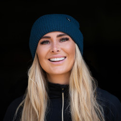 Muts Back on Track Ava van wol met omgeslagen rand Petrolblauw