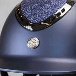 Casque EQ3 Pardus Smooth Top avec molette Back on Track Bleu pailleté Casque EQ3 Pardus Smooth Top avec molette Back on Track Bleu pailleté