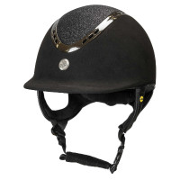 Casque EQ3 Pardus Microfibre avec molette Back on Track Noir pailleté Casque EQ3 Pardus Microfibre avec molette Back on Track Noir pailleté