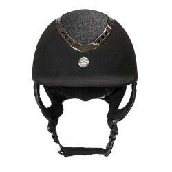 EQ3 Pardus Microvezel Helm met draaiknop Back on Track Zwart met glitters