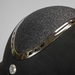 EQ3 Pardus Microvezel Helm met draaiknop Back on Track Zwart met glitters