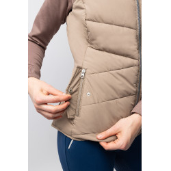 Doudoune sans manches matelassé B Vertigo Cordelia Brun boue Beige