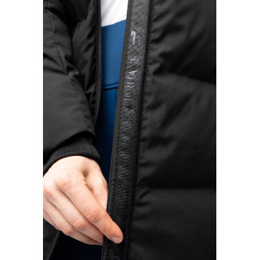 Lange gewatteerde damesjas Paloma Horze Zwart kaviaar