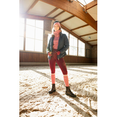 Gewatteerde paardrijjas Horze Astrid dames Polaireblauw Marineblauw