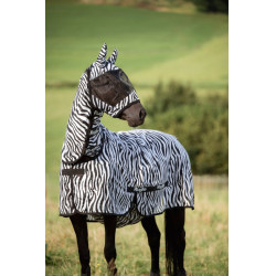 Masque de protection contre les mouches Zèbre avec protection des oreilles Covalliero Zèbre Motifs