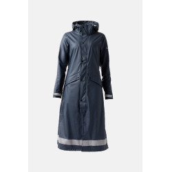 Imperméable Horze Hazel femme long à fentes Bleu marine foncé Imperméable Horze Hazel femme long à fentes Bleu marine foncé