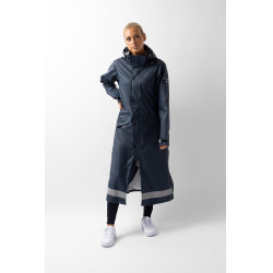 Imperméable Horze Hazel femme long à fentes Bleu marine foncé Imperméable Horze Hazel femme long à fentes Bleu marine foncé