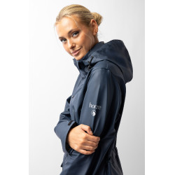 Imperméable Horze Hazel femme long à fentes Bleu marine foncé Imperméable Horze Hazel femme long à fentes Bleu marine foncé
