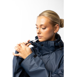 Imperméable Horze Hazel femme long à fentes Bleu marine foncé Imperméable Horze Hazel femme long à fentes Bleu marine foncé