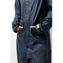 Imperméable Horze Hazel femme long à fentes Bleu marine foncé Imperméable Horze Hazel femme long à fentes Bleu marine foncé