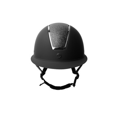 Glanzende Metalen Helm Monarch II Horze Zwart / donkergrijs