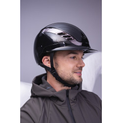 Casque d'équitation Abus Airluxe Chrome L.V Noir brillant