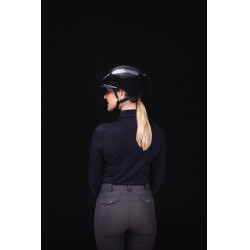 Casque d'équitation Abus Airluxe Chrome L.V Noir brillant