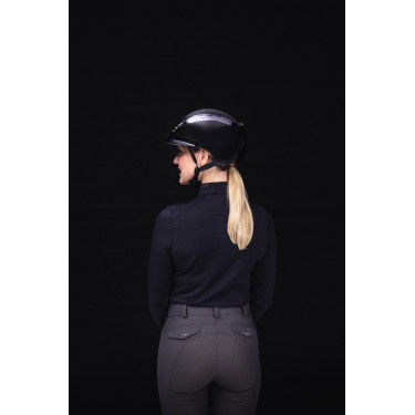 Casque d'équitation Abus Airluxe Chrome L.V Noir brillant