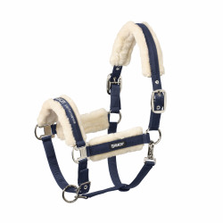 Licol Eskadron fausse fourrure Double pin Bleu nuit