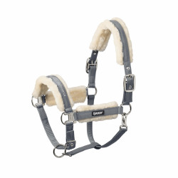 Licol Eskadron fausse fourrure Double pin Bleu cendré Licol Eskadron fausse fourrure Double pin Bleu cendré