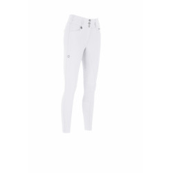 Pikeur Candela damesbroek met kunstlederen zitvlak, hoge taille 1808 Wit