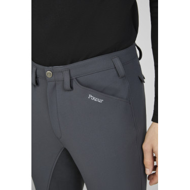 Pikeur herenbroek Rossini kunstlederen zitvlak 7508 middelhoge taille Donkere schaduw Grijs Pikeur herenbroek Rossini kunstlederen zitvlak 7508 middelhoge taille Donkere schaduw Grijs