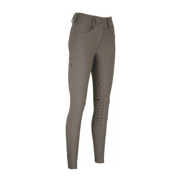 Amia-broek 6805 Pikeur kniestukken grip midhoge taille dames Taupe Bruin