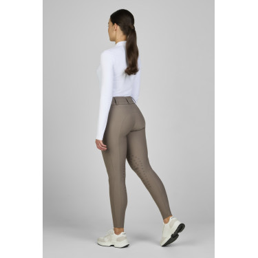 Amia-broek 6805 Pikeur kniestukken grip midhoge taille dames Taupe Bruin