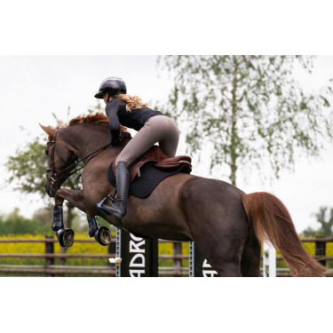 Amia-broek 6805 Pikeur kniestukken grip midhoge taille dames Taupe Bruin