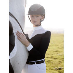 Wedstrijdpolo Emily LeMieux lange mouwen Marine Marineblauw