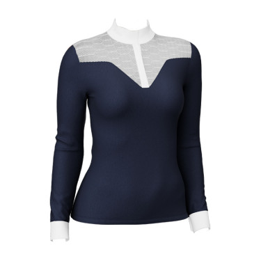 Polo de concours Emily LeMieux manches longues Marine Bleu marine Polo de concours Emily LeMieux manches longues Marine Bleu marine
