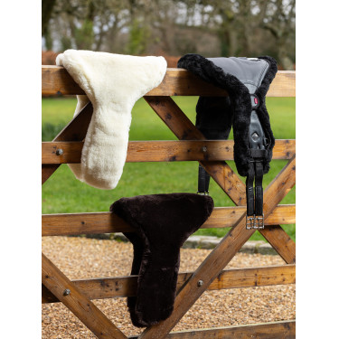 Protection de sangle bavette LeMieux Anatomic Merino+ Naturel Marron