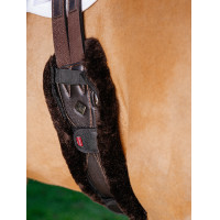 Protection de sangle de jumping LeMieux Anatomic en laine Merino+ Naturel Marron