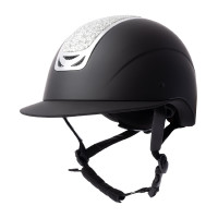 Casque d'équitation ornement en cristal Horze Arix II Noir / noir Casque d'équitation ornement en cristal Horze Arix II Noir / noir