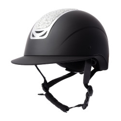 Casque d'équitation ornement en cristal Horze Arix II Noir / argent