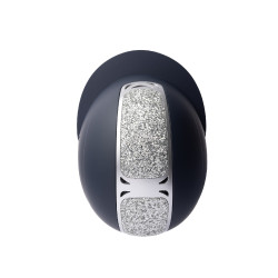Casque d'équitation ornement en cristal Horze Arix II Bleu foncé / argent