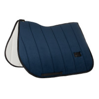 Tapis de selle obstacle en velours et tissu technique Equestro Marine / noir Bleu