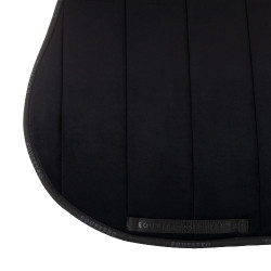 Tapis de selle obstacle en velours et tissu technique Equestro Noir / noir