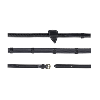 Rubberen teugels 1/2" met 7 stops en gevlochten afwerking D Collection Dy'on Zwart
