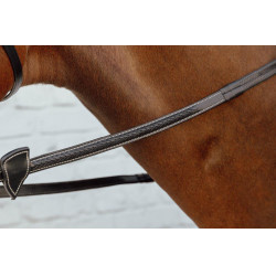 Rubberen teugels 1/2" met 7 stops en gevlochten afwerking D Collection Dy'on Zwart