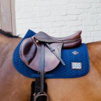 Tapis de selle compétition Fishbone avec 2 numéros Kentucky Jumping Marine Bleu marine