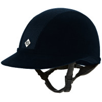 Charles Owen SP8 Plus Micro-suede cap Marineblauw