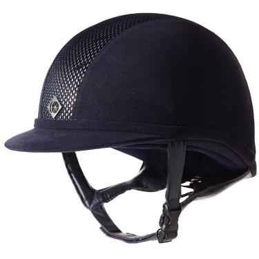 Charles Owen AYR8 Microsuède helm Marine / zilverkleurig Blauw