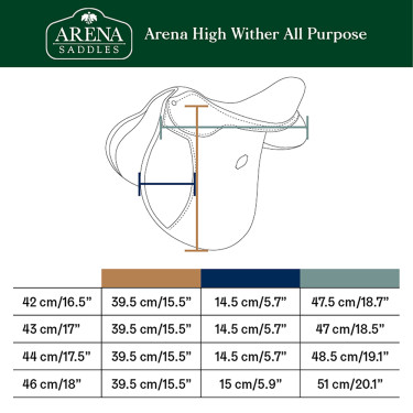 Arena gemengde zadel HW Zwart Arena gemengde zadel HW Zwart